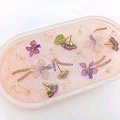 Для дома и интерьера handmade. Livemaster - original item Mini Resin Tray with Flowers Decorative Stand for Jewelry. Handmade.