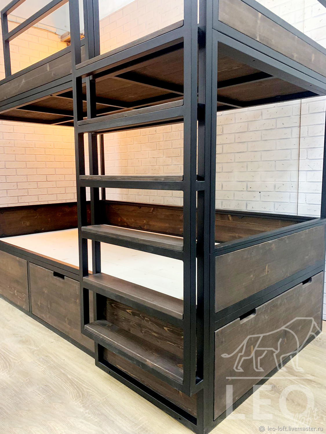 Кровать-чердак в стиле лофт с ящиками LF-739 – заказать на Ярмарке ...