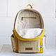 Backpack made of hemp Thamel yellow. Backpacks. Hemp bags and yarn | Alyona Larina (hempforlife). My Livemaster. Фото №6
