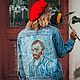 Order Denim jacket with a print of Vincent van Gogh. painted clothing. nataliadenimart. Livemaster. . Outerwear Jackets Фото №3