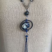 Украшения handmade. Livemaster - original item Sautoir necklace with OCEAN pendant, long beads, boho jewelry to buy. Handmade.