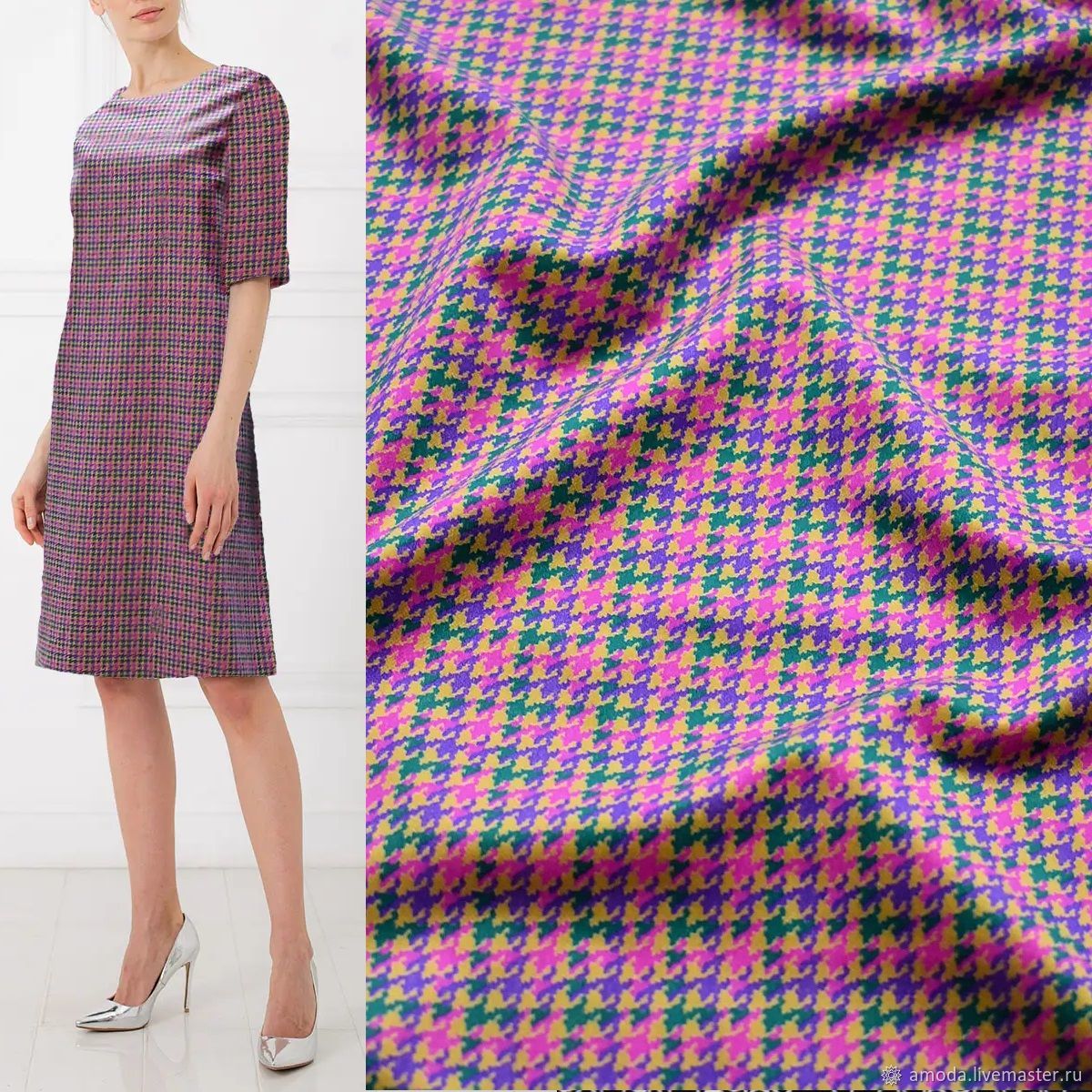 Бархат хлопковый итальянский куриная лапка в интернет-магазине на ...