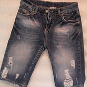 Винтаж handmade. Livemaster - original item Vintage denim shorts teen,100% cotton,vintage Italy. Handmade.