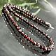 Women's beads made of natural garnet stones with a cut, Beads2, Moscow,  Фото №1