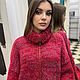 Заказать Свитер с горлом на молнии женский оверсайз красный в стиле Miu Miu. Kardigan sviter - женский вязаный свитер кардиган. Ярмарка Мастеров. . Свитеры Фото №3