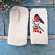 Handmade fingerless wool gloves with a Bullfinch picture. Mitts. Catherine. Online shopping on My Livemaster.  Фото №2