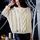 Jerseys: Women's knitted oversize sweater in milk color to order. Sweaters. Kardigan sviter - женский вязаный свитер кардиган оверсайз. My Livemaster. Фото №5
