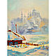 Painting church winter landscape with a temple in a frame, Pictures, Ekaterinburg,  Фото №1