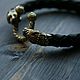 Leather bracelet with Panther, Bead bracelet, Volgograd,  Фото №1