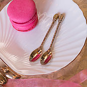Посуда ручной работы. Ярмарка Мастеров - ручная работа Vintage silver-plated coffee spoons with grains Italy. Handmade.