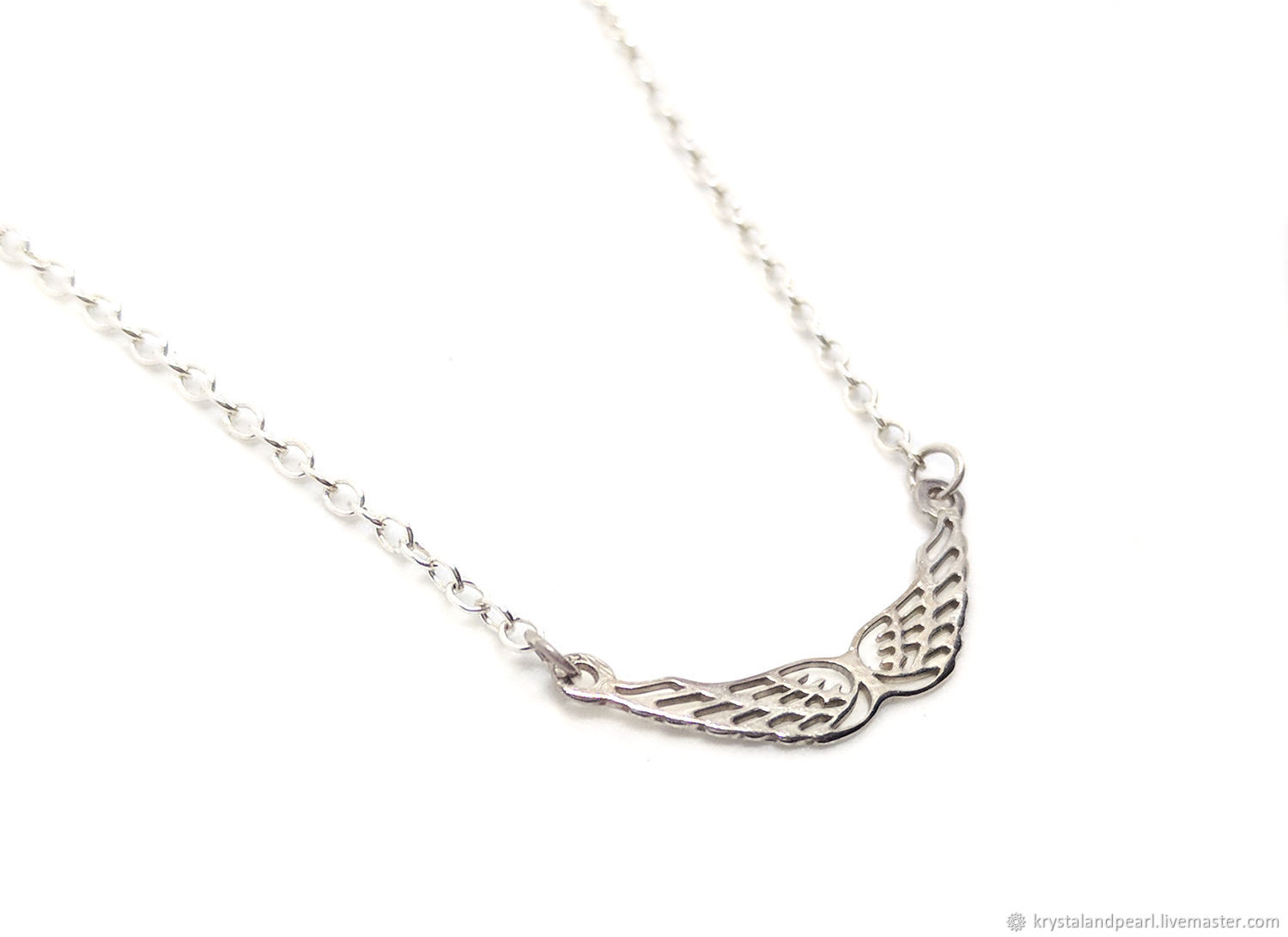 Guardian Angel Wings Necklace Sterling 