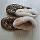 Order Women's chuni made of mouton with Tapestry Fabric. Warm gift. Livemaster. . Slippers Фото №3