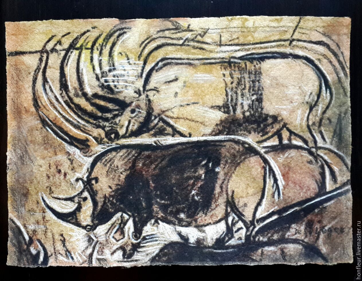 Шерстистый носорог в пещере Шове