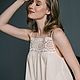 Cambric nightgown Cecile cream color, Nightdress, Moscow,  Фото №1