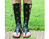 Gladiator sandals black from the texture of the skin. Sandals. Katorina Rukodelnica HandMadeButik. My Livemaster. Фото №5