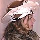 Hat women's felt brown with white fields. Hats1. Fashion workshop madam YLora. Online shopping on My Livemaster.  Фото №2