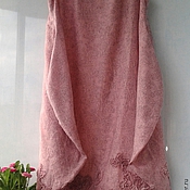 Ткань вязаная "Цвет нежности" розово-коралловая. Ост.0,80 см