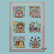 Материалы для творчества handmade. Livemaster - original item Flower Houses Small Cross Stitch Patterns. Handmade.