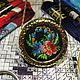Pendant with embroidery 'Pattern with cornflowers', Pendants, Kronstadt,  Фото №1