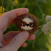 Украшения handmade. Livemaster - original item Felted brooch (sloth, kitten, panda). Handmade.