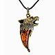 Wolf Pendant Amulet for protection large brass amber male. Pendant. BalticAmberJewelryRu Tatyana. Online shopping on My Livemaster.  Фото №2