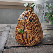 Посуда handmade. Livemaster - original item Banks: Mandrake with eyes, ceramic jar. Handmade.