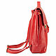 Order Leather backpack 'Schoolboy' (red). Russian leather Guild. Livemaster. . Backpacks Фото №3