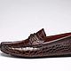 Crocodile leather loafers, brown, handmade. Moccasins. SHOES&BAGS. My Livemaster. Фото №4