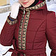 Burgundy coat with hood, warm winter coat, women's long coat. Down jackets. Lara (EnigmaStyle). My Livemaster. Фото №6
