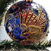 Подарки к праздникам handmade. Livemaster - original item Glass Christmas ball Bird of Happiness. Handmade.