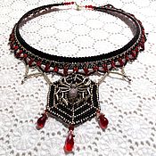 Субкультуры handmade. Livemaster - original item Necklace: Arachne. Choker in the Gothic style. Macrame Necklace. Handmade.