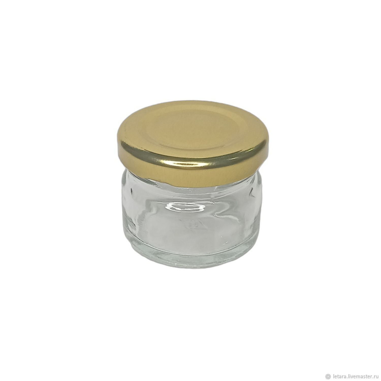 Баночка для свечи, 25 г, прозрачный, золотая крышка купить в интернет ...