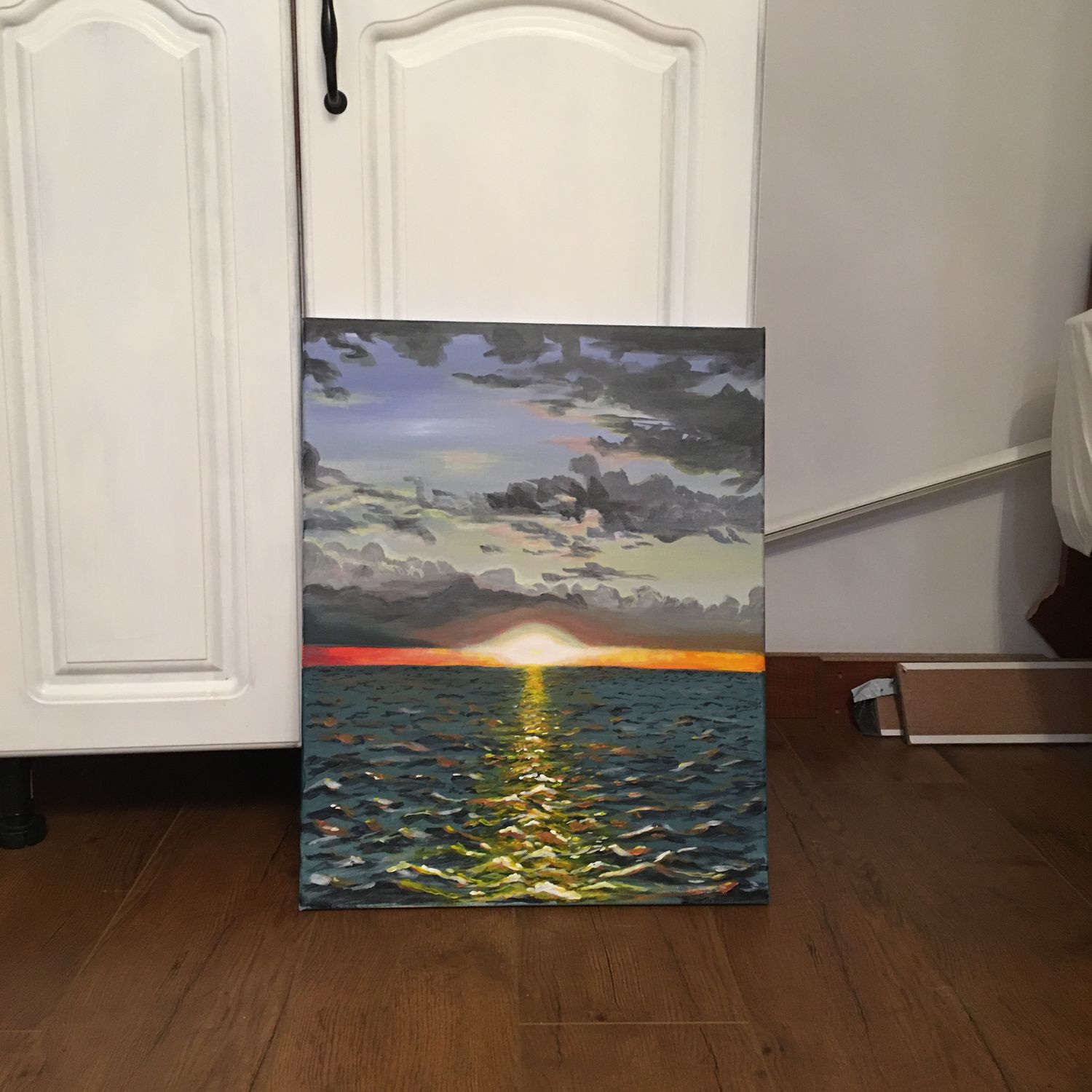 Картина акрилом «закат на море» в интернет-магазине Ярмарка Мастеров по ...