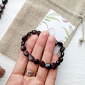 Украшения handmade. Livemaster - original item Bracelet made of natural garnet beads 