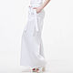 White Palazzo pants made of 100% linen. Pants. LINEN & SILVER ( LEN i SEREBRO ). Ярмарка Мастеров.  Фото №4