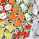Applications fruits vegetables knitted. Embroidery accessories. Natalie crochet flowers. My Livemaster. Фото №6