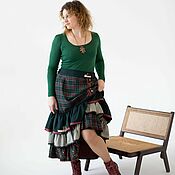 Одежда handmade. Livemaster - original item Cinderella skirt in green. Skirt with ruffles, warm.. Handmade.