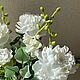 Белые пионы и фрезии из холодного фарфора. Композиции. Екатерина Скулова.. Ярмарка Мастеров.  Фото №6