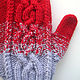 Order Women's knitted mittens with Arana/braids red gray. klukvaknit. Livemaster. . Mittens Фото №3