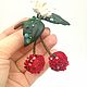 Embroidery. Arlette cherry brooch, Brooches, Moscow,  Фото №1