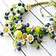 Jewelry set for girls 'Daisy blueberry', Gift for newborn, Kolomna,  Фото №1