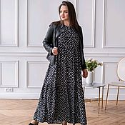 Одежда handmade. Livemaster - original item Boho Maxi Dress Tiered Floral Black. Handmade.