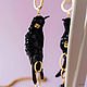 Set of two pairs of 'Hummingbird Noir' earrings'. Earrings. Coffeelena. My Livemaster. Фото №4