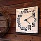 Деревянные Часы старые с разными цифрами. Часы классические. Mint Crafts. Интернет-магазин Ярмарка Мастеров.  Фото №2