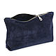 Cosmetic bag suede blue-Leather Cosmetic Bag Wallet Pencil Case, Wallets, Moscow,  Фото №1