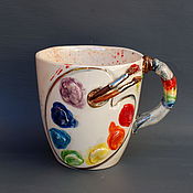 Посуда handmade. Livemaster - original item Palette with brushes. porcelain mug.. Handmade.