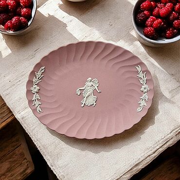 Винтаж ручной работы. Ярмарка Мастеров - ручная работа Винтаж: Wedgwood Jasperware редкий розовый поднос/овальная тарелка. Handmade.