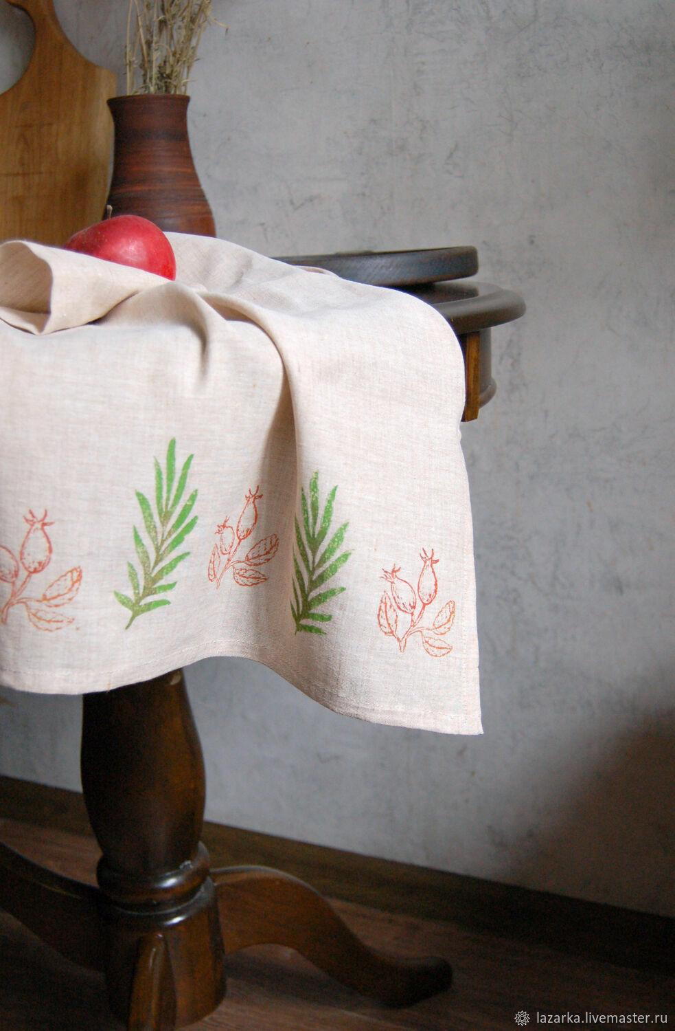 Льняное кухонное полотенце – заказать на Ярмарке Мастеров – QXS9QRU ...