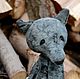 wolf Teddy, collectible toy, treasures from the trunk, Inna doles, the author's work, grey wolf, toy wolf
