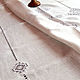 Белая льняная праздничная скатерть ажурная вышивка строчевая. Скатерти. ИННА (ручная вышивка). Ярмарка Мастеров.  Фото №5